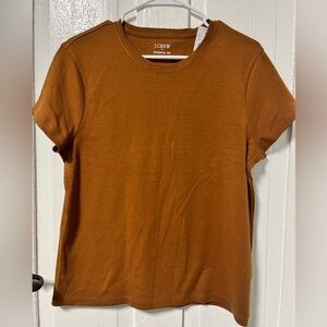 NWT J Crew Chestnut Brown Essential Tee size large
